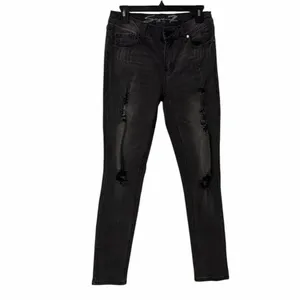 Seven7 Skinny Black Stretchy Distressed Jeans(Size 6) thumbnail 3