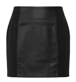 Banana Republic Factory Black Pencil Skirt Faux Leather‎ Panel Size 6 Edgy Goth thumbnail 1