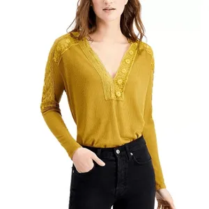 Free People Lola Mustard Golden Yellow Mesh Sheer Long Sleeve Top XS thumbnail 8