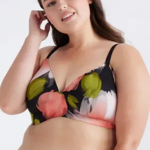 Knix WingWoman Contour Wireless Bra in Flora Splendor Plus Size 8+ 42E, 40F, 42F thumbnail 1