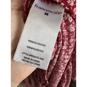 mi ami for francesca's Women's Floral Knit Maxi Dress Smocked Puff M Red thumbnail 5