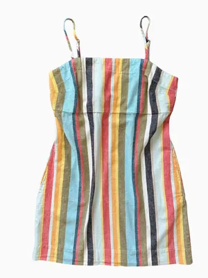 Striped Mini Slip Dress Multi Color thumbnail 10