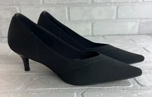 French Connection Kitten Heels Womens 7.5 Black Pointed Closed Toe‎ Solid Knit thumbnail 1