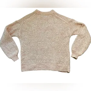 Madewell Light Pink Cotton Wool & Alpaca Blend Crewneck Oversized Baez Sweater thumbnail 6