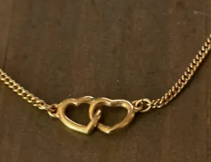 Vintage interlocking hearts anklet thumbnail 3