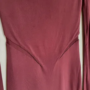 Alexander Wang T by women’s burgundy mesh inset fitted knit dress size small S thumbnail 9