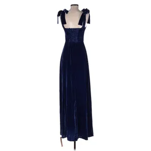 NWT Reformation Westerly in Danube Blue Velvet Maxi Tank Dress 0 $398 thumbnail 10