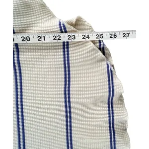 Babaton Waffle Knit Thermal Sweater Womens S Cream Blue Striped Quiet Luxury thumbnail 7