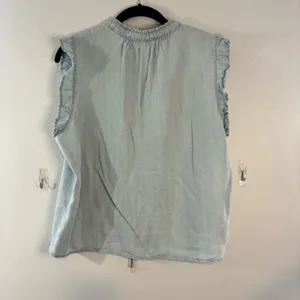 Velvet Heart Chambray Top Ruffle Sleeveless Tie Neck Casual‎ Casual Blouse-L thumbnail 3