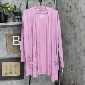 NWT State Of Day Womens Knit Cardigan Open Front Lounge Mauve Orchid Purple L thumbnail 2