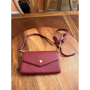 Stella & Max Red Leather Crossbody, Clutch, Wallet Purse Removable Strap thumbnail 2