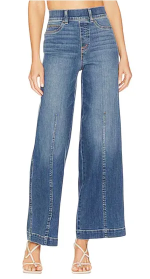 Spanx Seamed Front Wide Leg Jeans in Vintage Indigo S NWT thumbnail 1