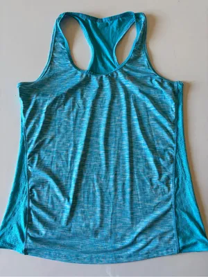 Marika Women's blue Racerback Tank Top Large Scoop Neck Stretch Gym Sleeveless thumbnail 2
