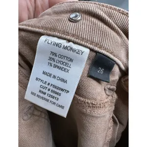 Flying Monkey Womens Tan Utility High Rise Straight Leg Jeans Size 26 F5920WTP thumbnail 7