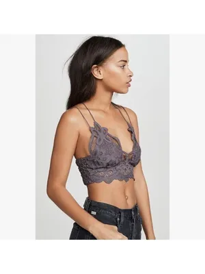 Free People Adela Bralette Dark Grey Lace Size Small NWT thumbnail 4