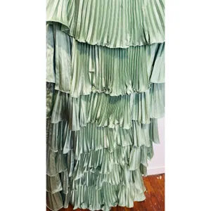 IEENA for MAC DUGGAL Green Pleated Tiered Ruffle Sweetheart Gown Dress size 10 thumbnail 7