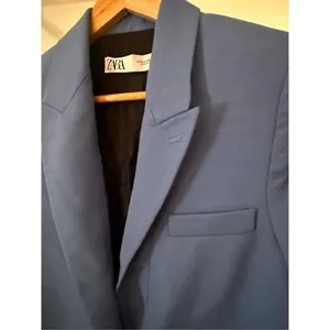 Zara Blue Blazer Women Extra Small Size thumbnail 3