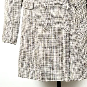 Lulus Double Breasted Tweed Coat Womens Medium Wool Blend‎ Brown Plaid Academia thumbnail 9
