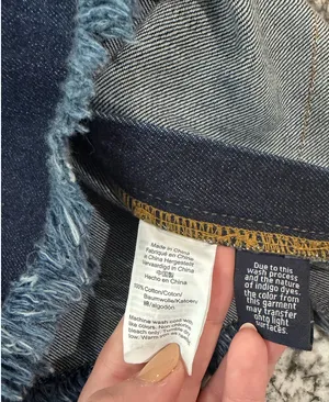 Madewell X Karen Walker Raw-Edged Denim Trianon Top Size 8 thumbnail 12