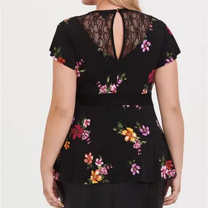 Torrid Lace Yoke Peplum Top D5* thumbnail 2