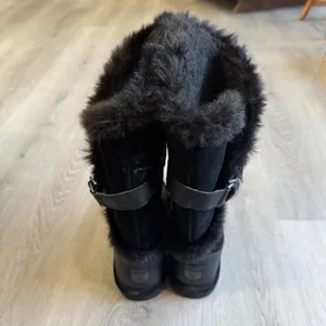 Bearpaw Women Black Suede Faux Fur Trim Winter Boots Buckle‎ Detail Size 10 thumbnail 11