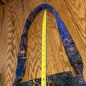 Quilted Shoulder bag hand crafted quilt pattern snap closure Blue thumbnail 4