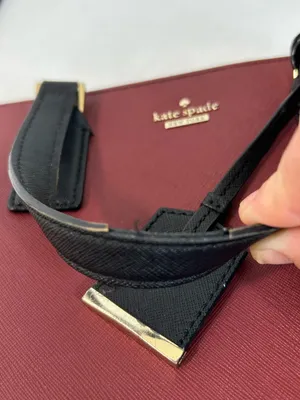 Kate Spade Cameron Street Lucie Crossbody in Maroon and Black 9” x 7.5” x 3.5” thumbnail 13