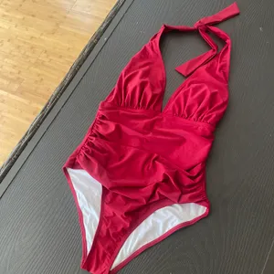 One Piece AI'MAGE Women's Halter Swimsuit 2024 Tummy Control Bathing Suits Ruched Deep V Neck Swim Suit thumbnail 7