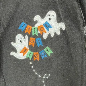 Holiday Editions Womens Black‎ Fleece Ghost Trick or Treat Vest Size S thumbnail 2