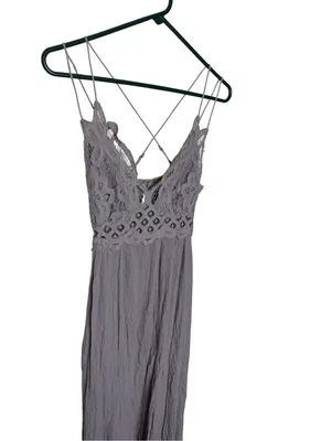 ✨ Free People FP One Adella Maxi Slip‎ Dress Purple Gray XS 🌿 thumbnail 4