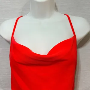 Amanda Uprichard‎ Samba Dress Red Cowl Neck Asymmetrical Midi Size M thumbnail 6