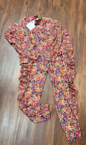 Sassy Jones Tropical Print Ruffle Tracksuit size XL thumbnail 1