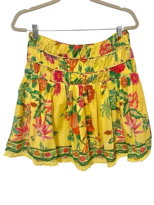 Farm Rio Delicate Fruit Garden A-Line Skirt M thumbnail 7