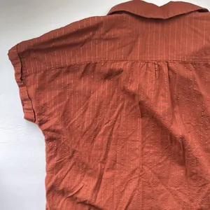shimmer thread button front camp blouse, size medium thumbnail 8