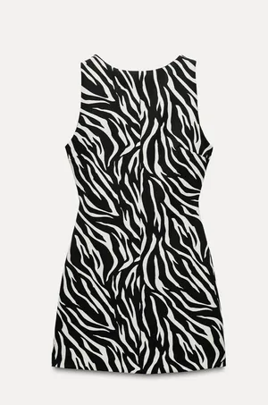 ZARA Zebra Animal Print Mini Dress thumbnail 1