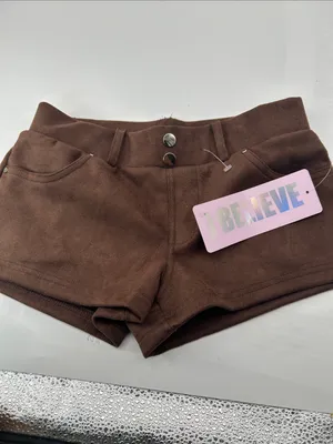Brown Women's Suede-Look High-Waist Shorts thumbnail 12