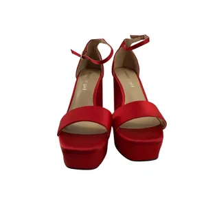 Madden Girl Omega Fashion Heel Red Satin Womens 6 thumbnail 3