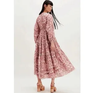 Free People Ethereal Dainty Cottage Pappiet Midi Dress Rose Maxi Top Large thumbnail 16