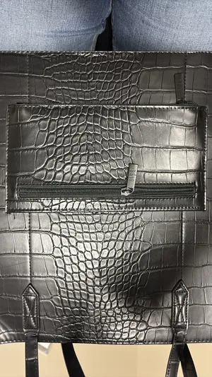 BEIS Work Tote in Black Croc thumbnail 4
