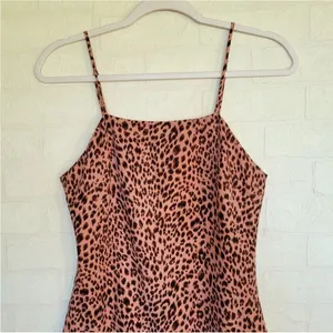 NWT Superdown Revolve‎ Kensley High Slit Pink Leopard Slip Dress Small thumbnail 7