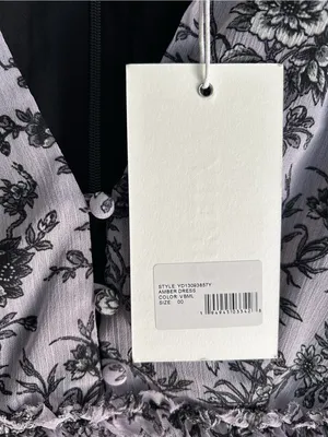 LIKELY Amber Dress Lavender Black Floral Ruffle Long Sleeve Mini Dress 00 NWT thumbnail 3