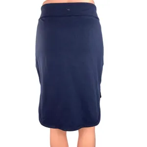 Lululemon Athletica City Skirt Blue Stretch Side Slits Slim Fit Curved Hem Sz 8 thumbnail 3