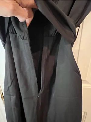 Commense Solid Slit Belted Mock Neck Midi Dress Black Size M NWT Sold Out thumbnail 10