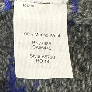 Madewell Fair Isle Geometric Turtleneck Sweater Grey Blue Merino Wool Size S thumbnail 6