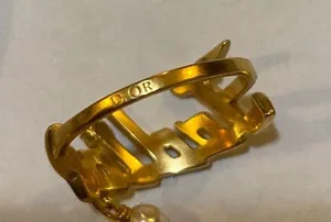 Dior J'ADIOR RING Gold-Finish Metal with a White Resin Pearl and a White Crystal thumbnail 8