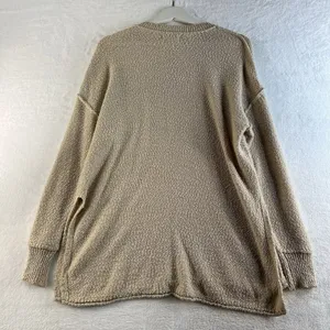 Aerie Small Knit sweater Oversized Crew‎ Neck Tunic Beige Slouchy Long Sleeve thumbnail 11