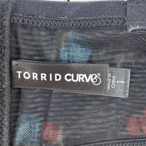 Torrid Plus 1X Bralette Bra Sweet‎ Inkatha Floral Ruffle Mesh Underwire Gorgeous thumbnail 13