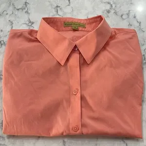 Alex Marie Peach Wrinkle Free Stretch Blouse 3/4 Sleeves Size 16 thumbnail 1