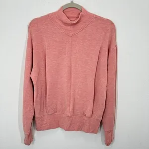 Athleta Pink Mockneck Sweater Cozy Soft Modal Thumbholes‎ Athleisure Loungewear thumbnail 2