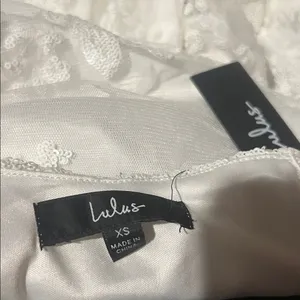 NWT‎ Lulus white lace sequin romper XS thumbnail 9